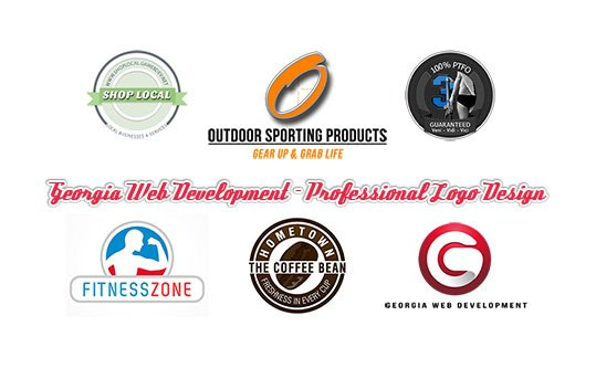 various colorful small business logos and graphics designed by georgia web development